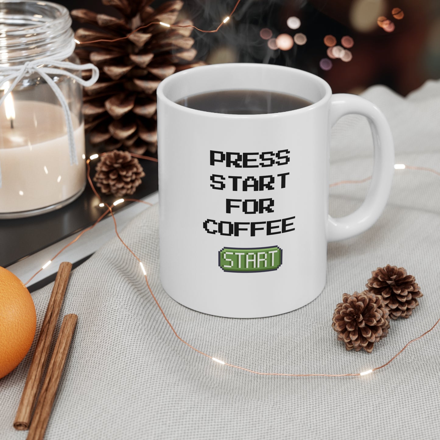 Press Start for Coffee Gaming Mug – Retro Gamer Coffee Cup
