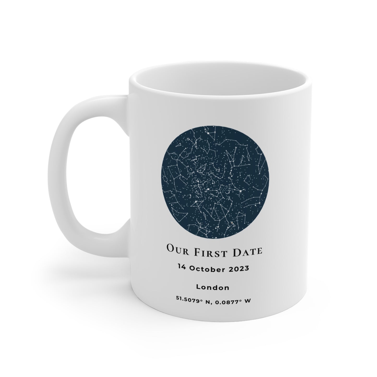 Personalised Star Map Mug - Custom Date Night Sky Gift UK
