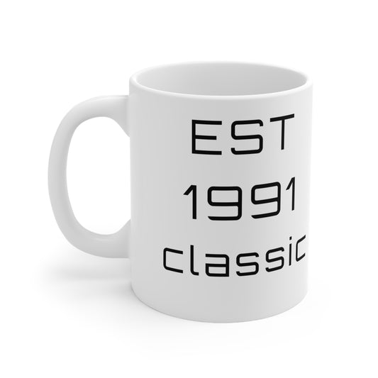 1991 Birthday Mug – Est. 1991 Classic Retro Mug