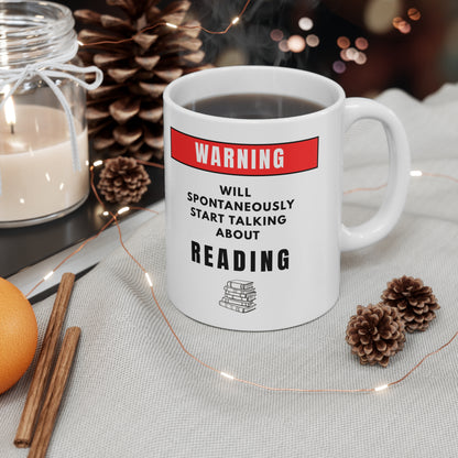 Warning Will Talk About Reading Mug