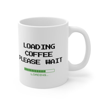 Loading Coffee Please Wait Mug – Retro Gamer Coffee Cup