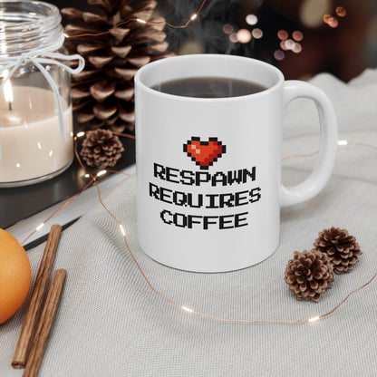 Respawn Requires Coffee Gaming Mug – Retro Gamer Coffee Cup