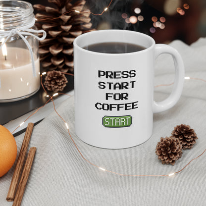 Press Start for Coffee Gaming Mug – Retro Gamer Coffee Cup