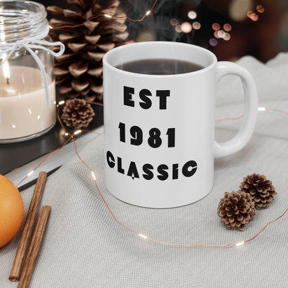 1981 Birthday Mug – Est. 1981 Classic Retro Mug