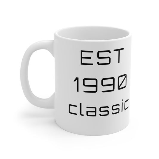 1990 Birthday Mug – Est. 1990 Classic Retro Mug