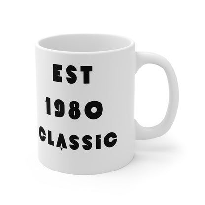 1980 Birthday Mug – Est. 1980 Classic Retro Mug