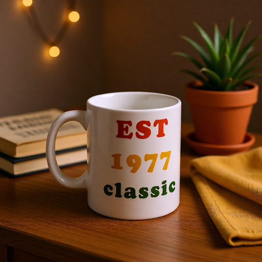 1977 Birthday Mug – Est. 1977 Classic Retro Mug