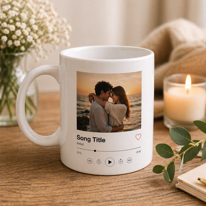 Personalised Music Mug - Custom Song Favourite Artist Gift UK