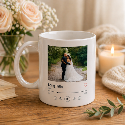 Personalised Music Mug - Custom Song Favourite Artist Gift UK