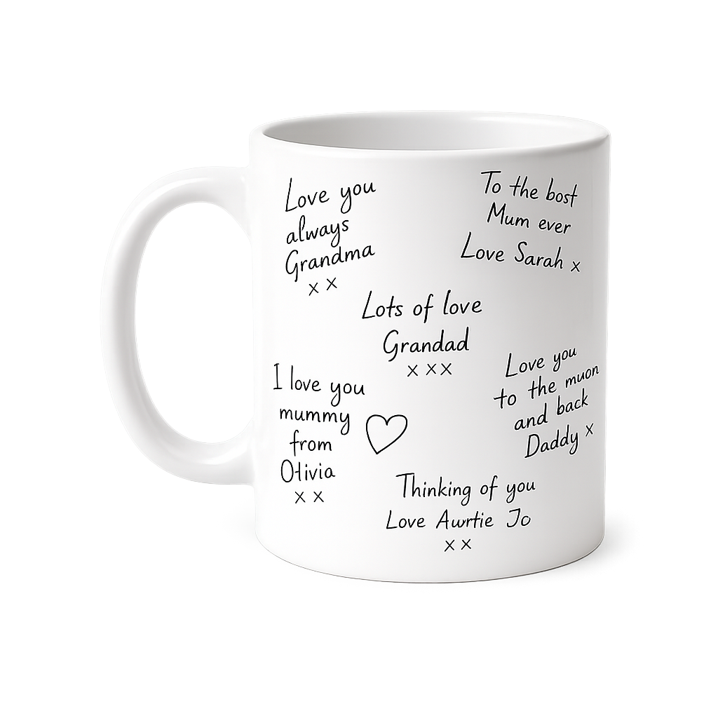 Personalised Handwriting Mug - Custom Message Keepsake Gift UK