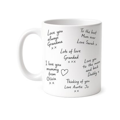 Personalised Handwriting Mug - Custom Message Keepsake Gift UK