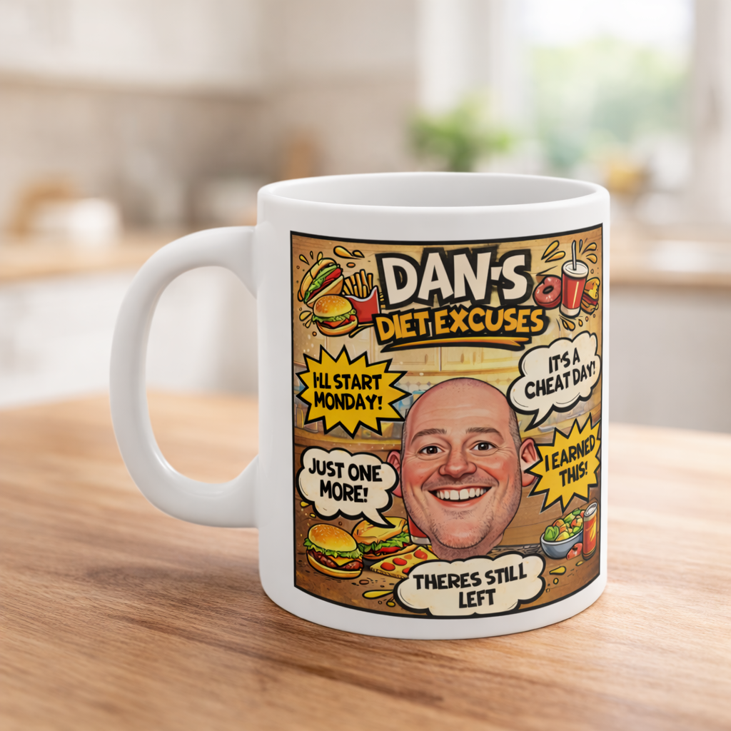 Personalised Excuse Mug - Novelty Gift UK