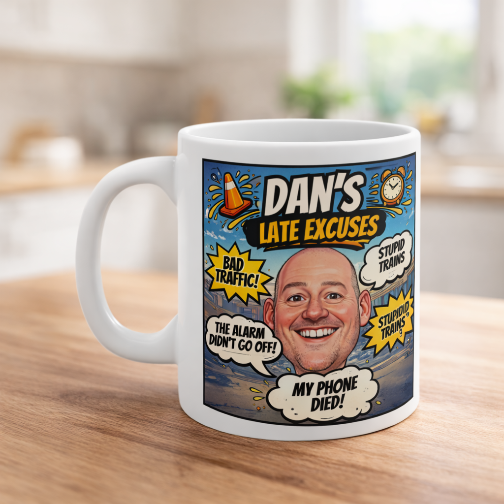 Personalised Excuse Mug - Novelty Gift UK