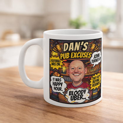 Personalised Excuse Mug - Novelty Gift UK