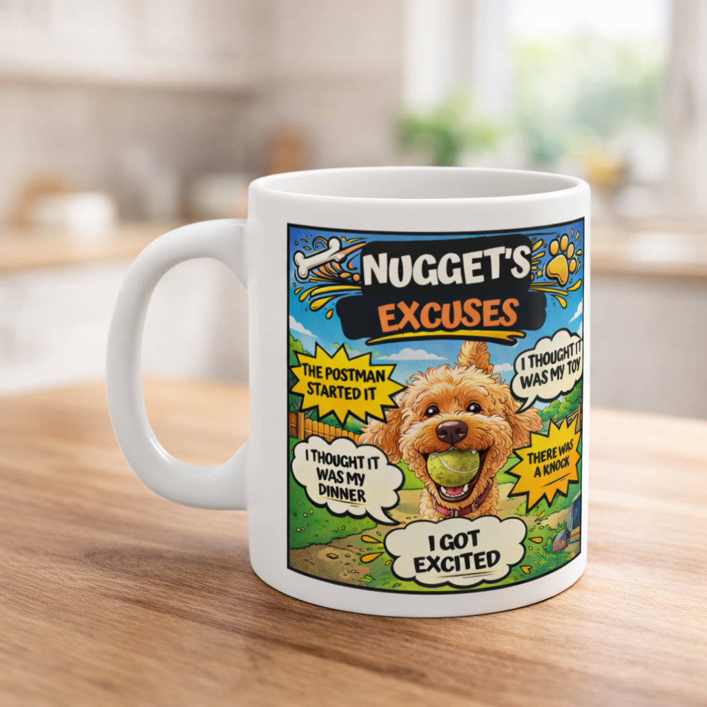 Personalised Excuse Mug - Novelty Gift UK