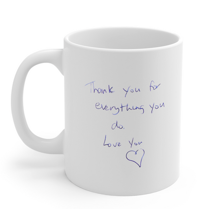 Personalised Handwriting Mug - Custom Message Keepsake Gift UK