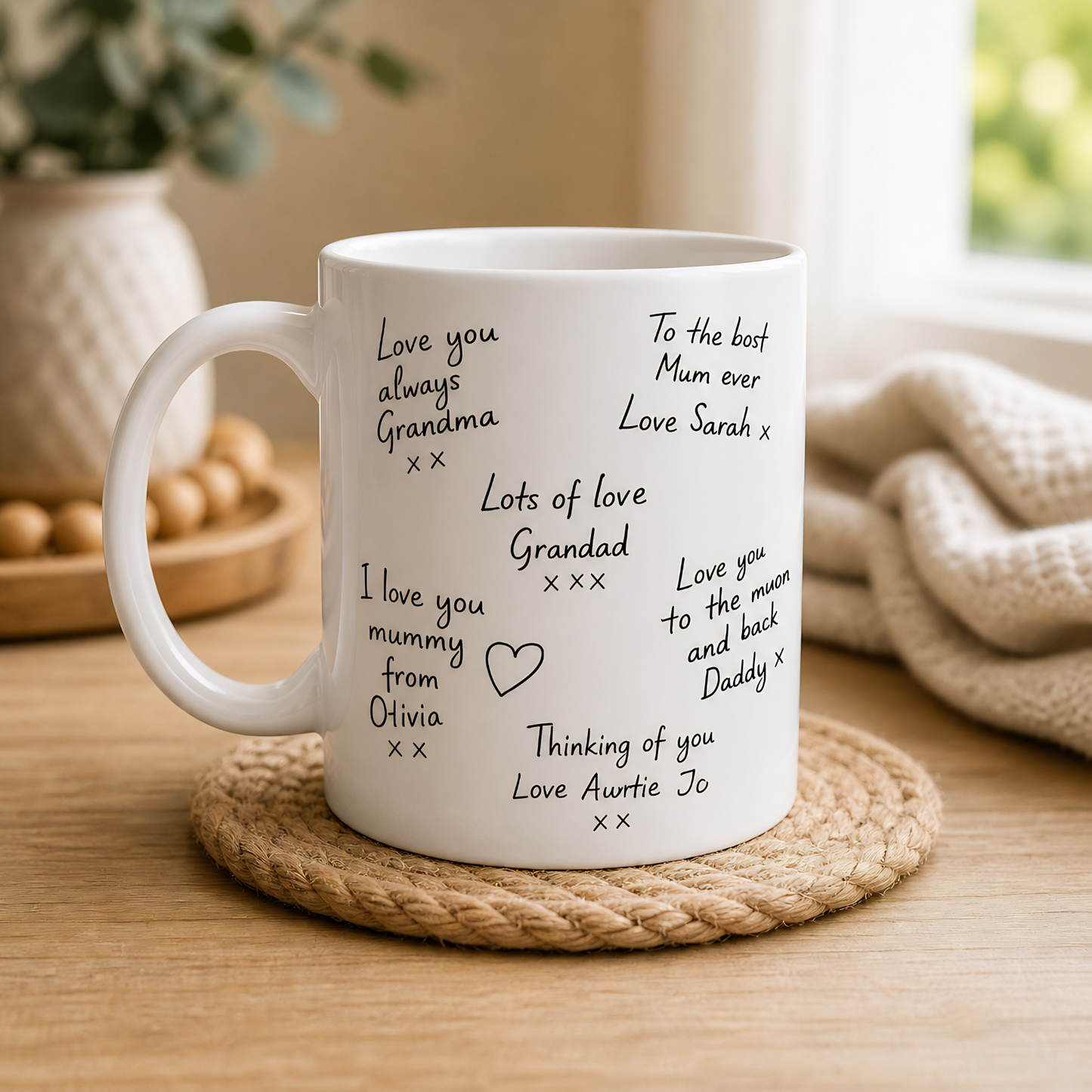 Personalised Handwriting Mug - Custom Message Keepsake Gift UK