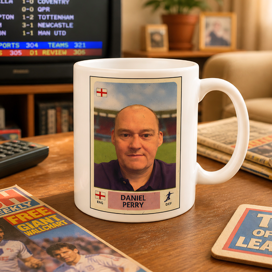 Personalised Football Mug - Custom Face and Club Gift for Him