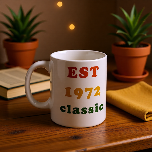 1972 Birthday Mug – Est. 1972 Classic Retro Mug